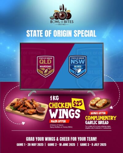 Have you booked your table for Game 1 of State of Origin?
Call the club on 9773 5734 and book your table now